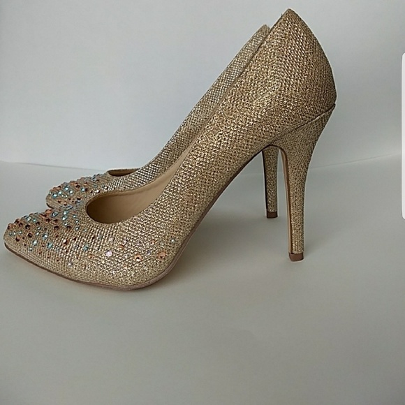 Sparkling Charlotte Russe Rose Gold Heels - Picture 3 of 6